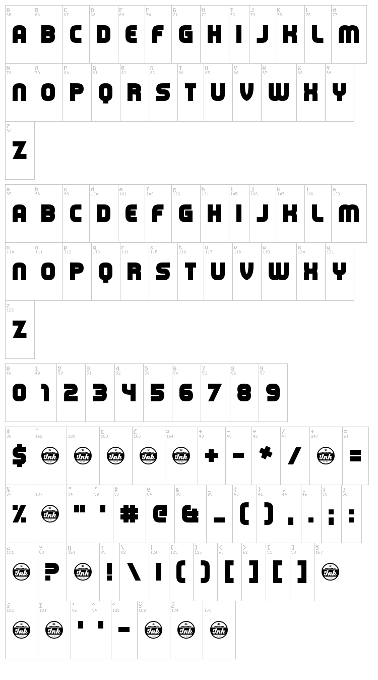 Capital Clickbait font map